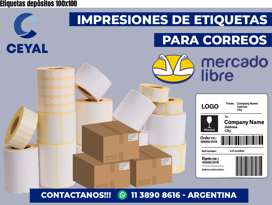 Etiquetas depósitos 100×100