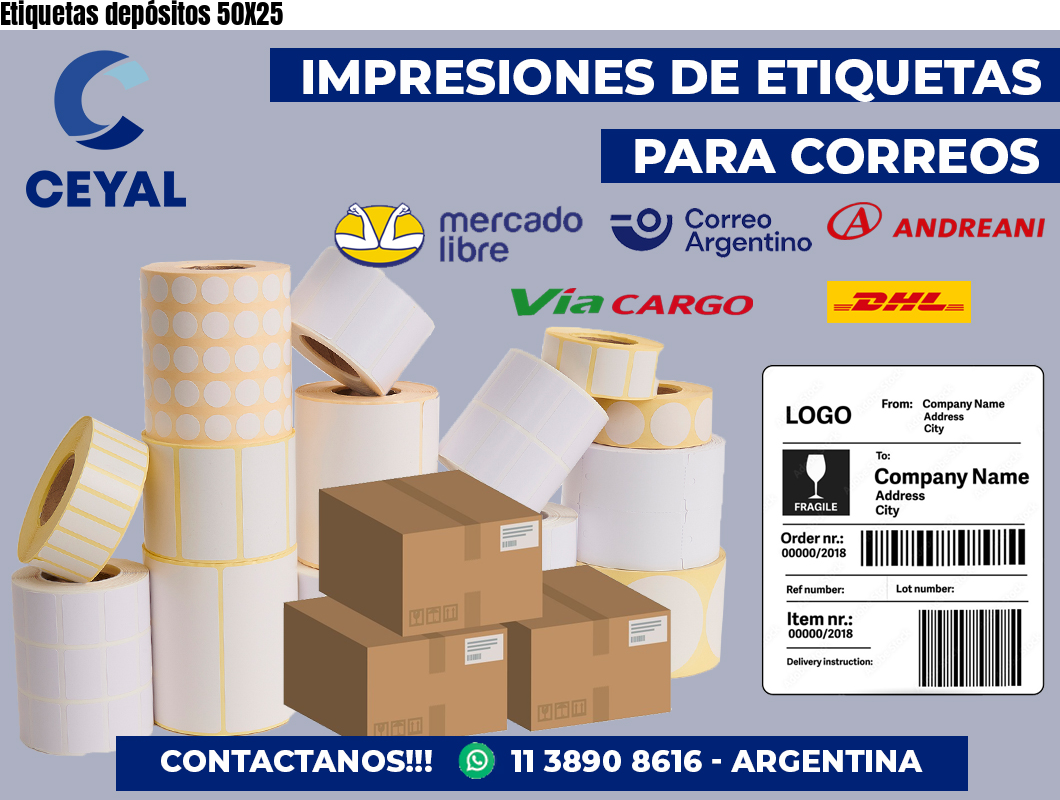 Etiquetas depósitos 50X25