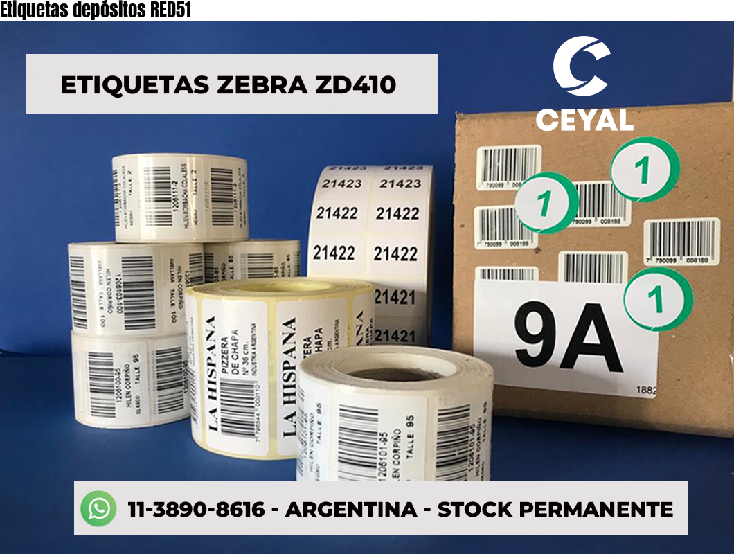 Etiquetas depósitos RED51