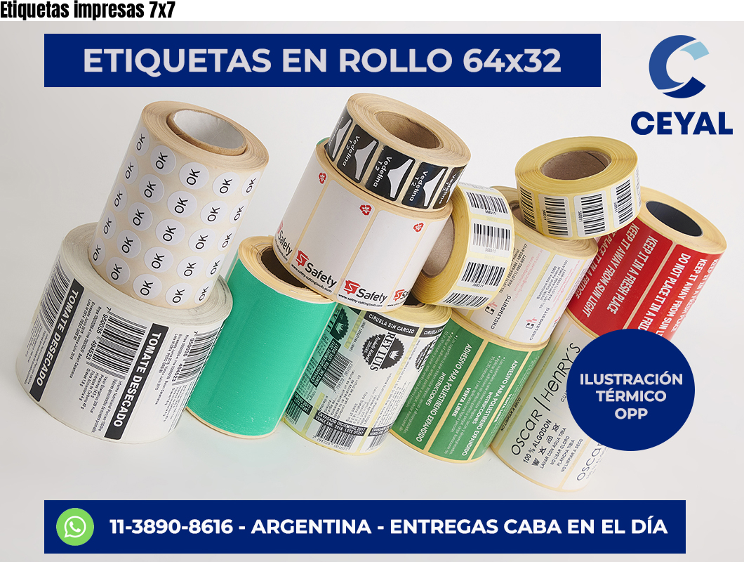 Etiquetas impresas 7×7