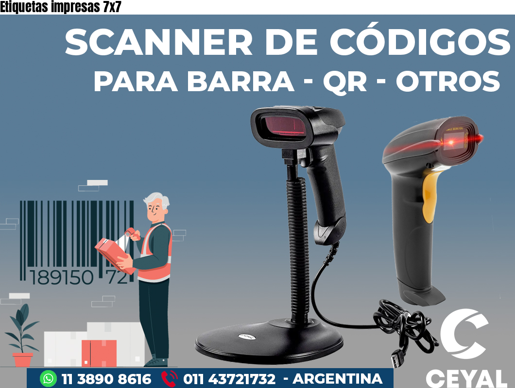 Etiquetas impresas 7x7