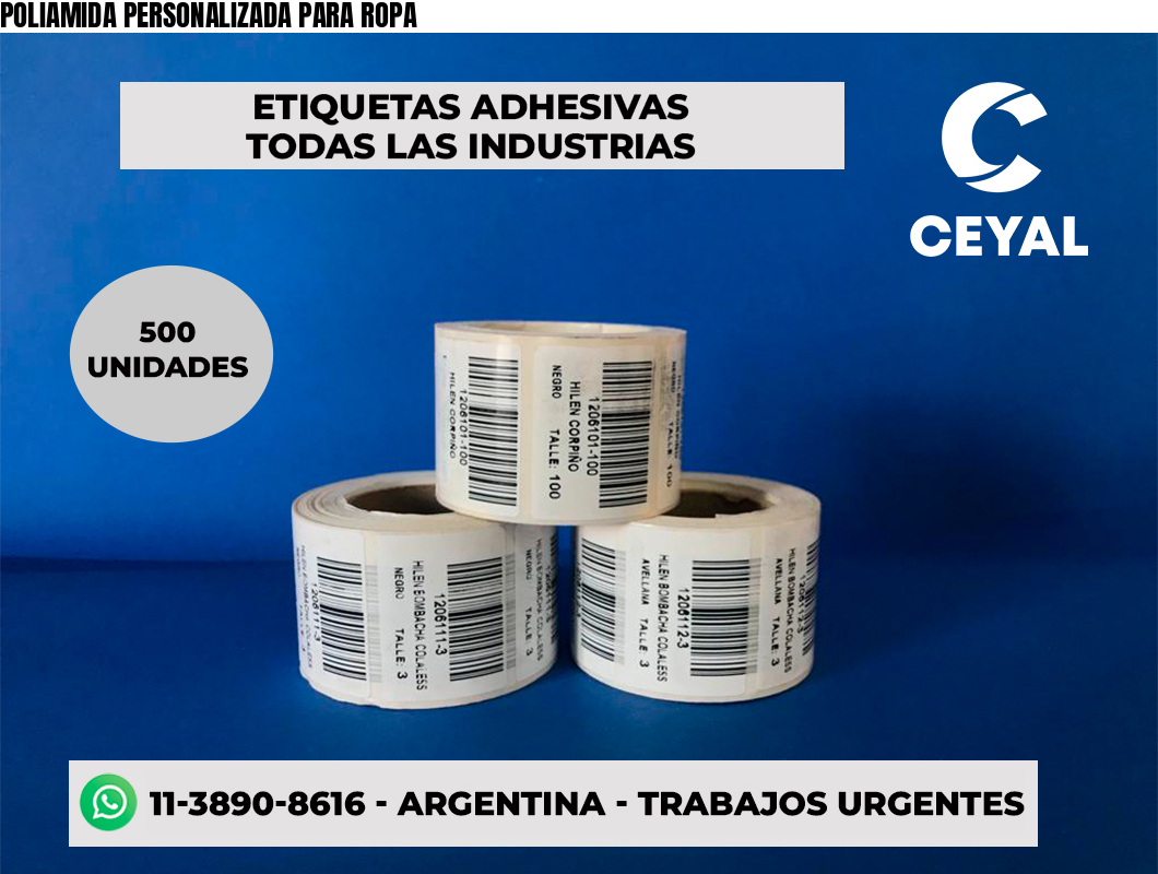 POLIAMIDA PERSONALIZADA PARA ROPA