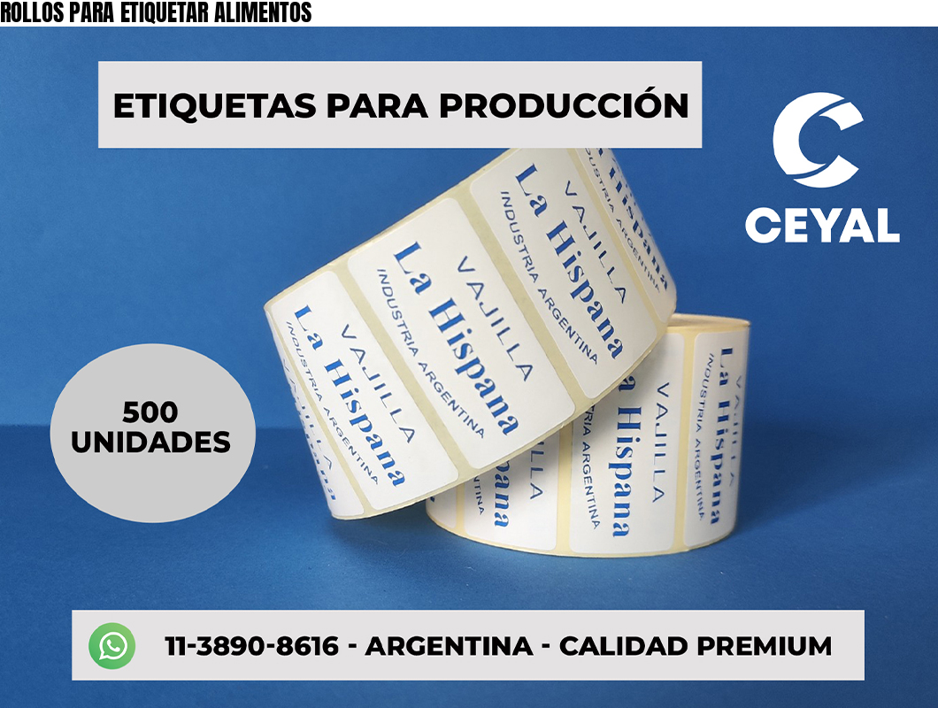 ROLLOS PARA ETIQUETAR ALIMENTOS