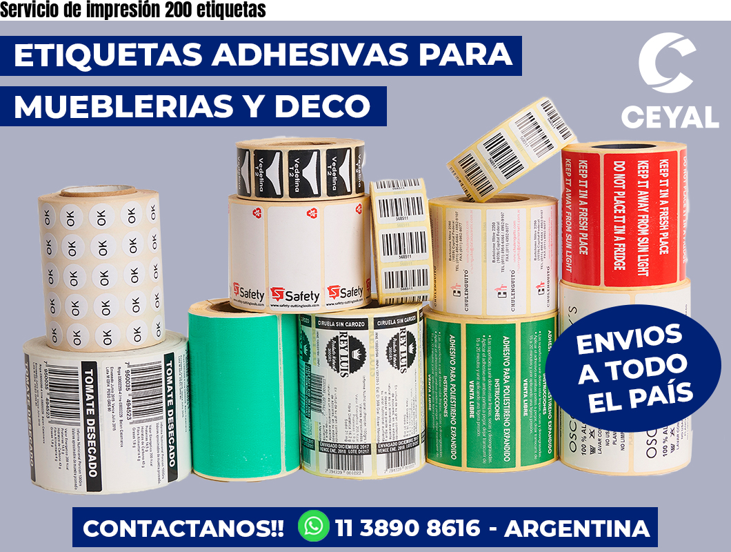 Servicio de impresión 200 etiquetas