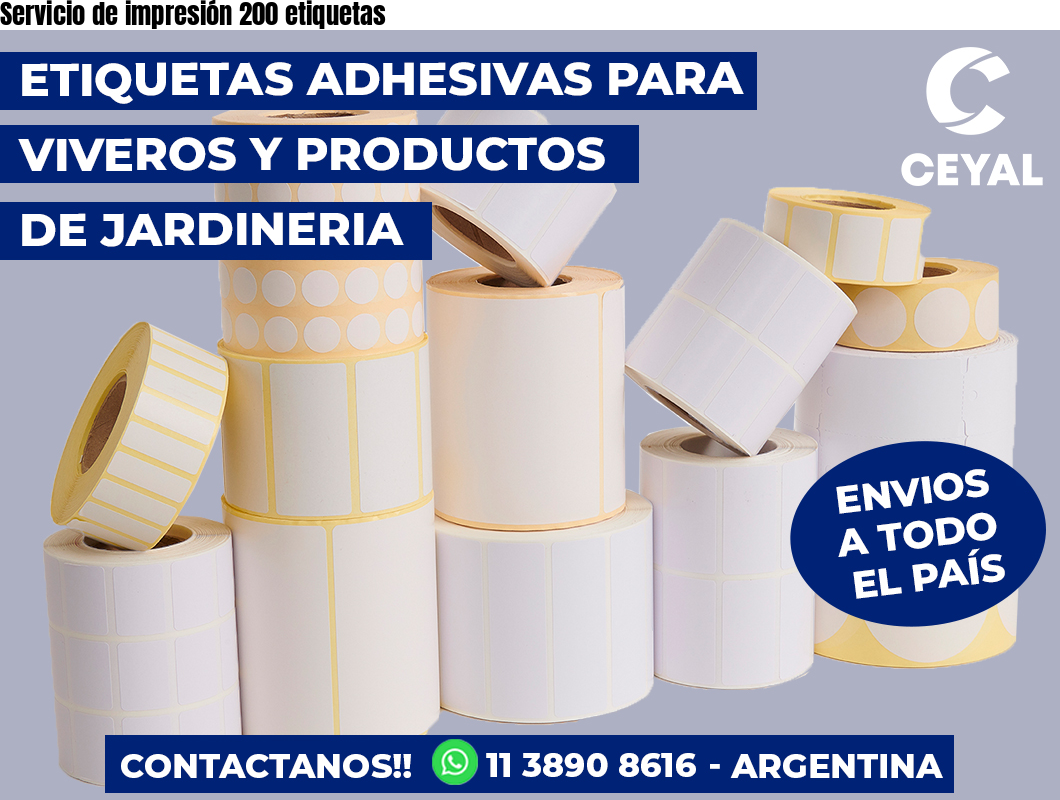 Servicio de impresión 200 etiquetas