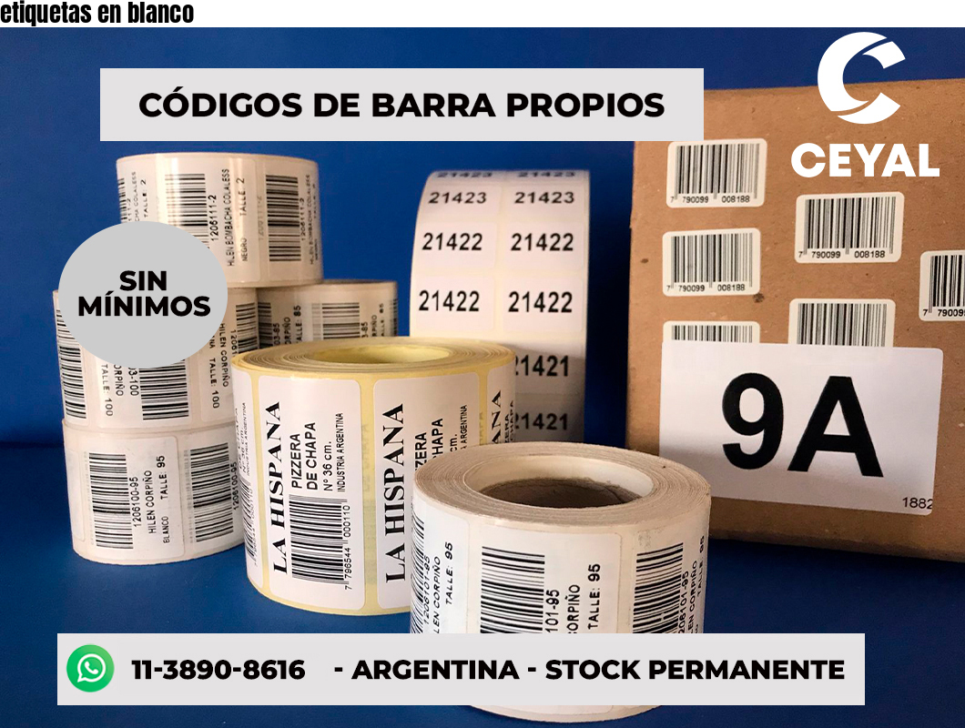 etiquetas en blanco