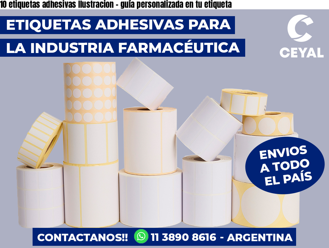 10 etiquetas adhesivas Ilustracion - guía personalizada en tu etiqueta