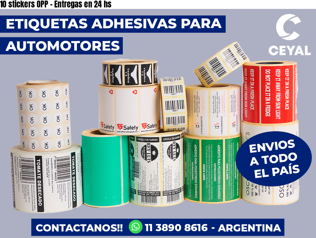 10 stickers OPP - Entregas en 24 hs