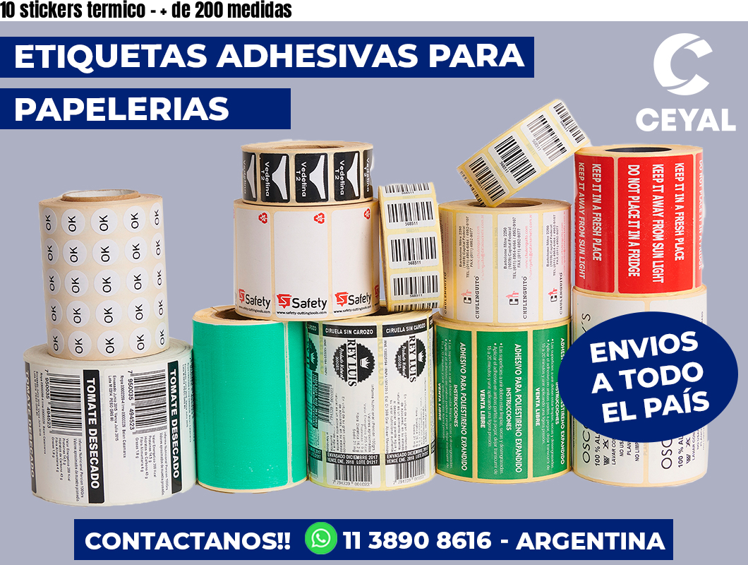 10 stickers termico - + de 200 medidas