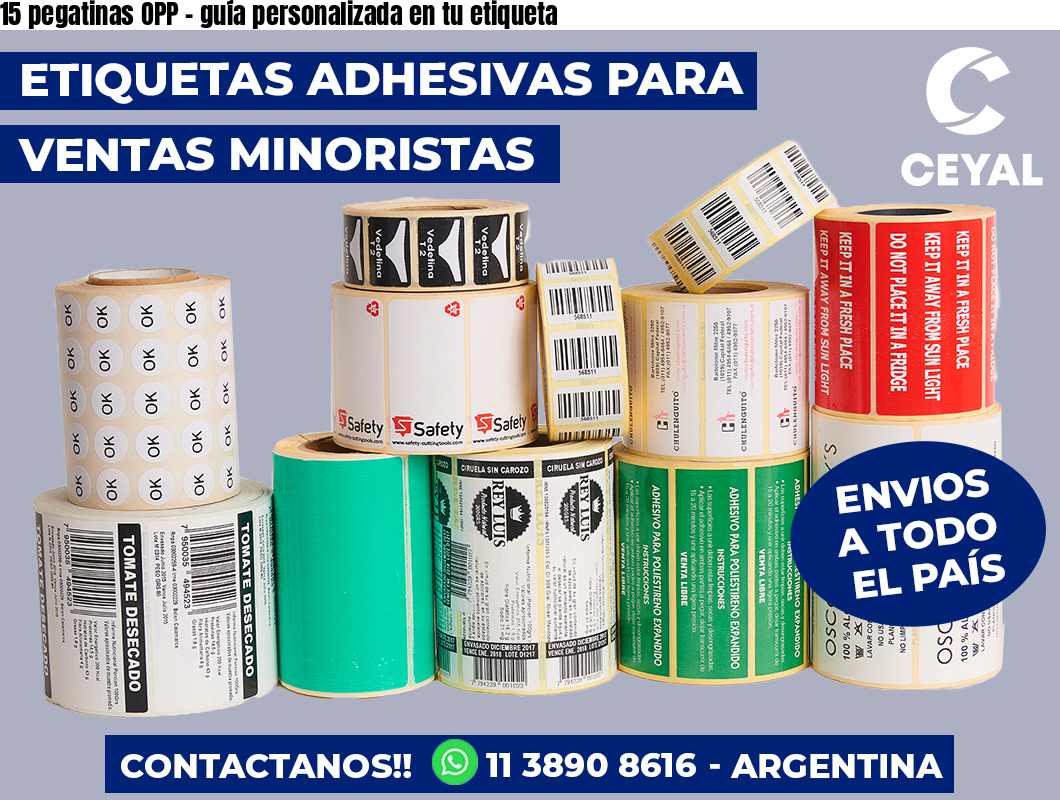 15 pegatinas OPP - guía personalizada en tu etiqueta