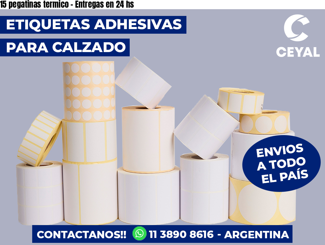 15 pegatinas termico - Entregas en 24 hs