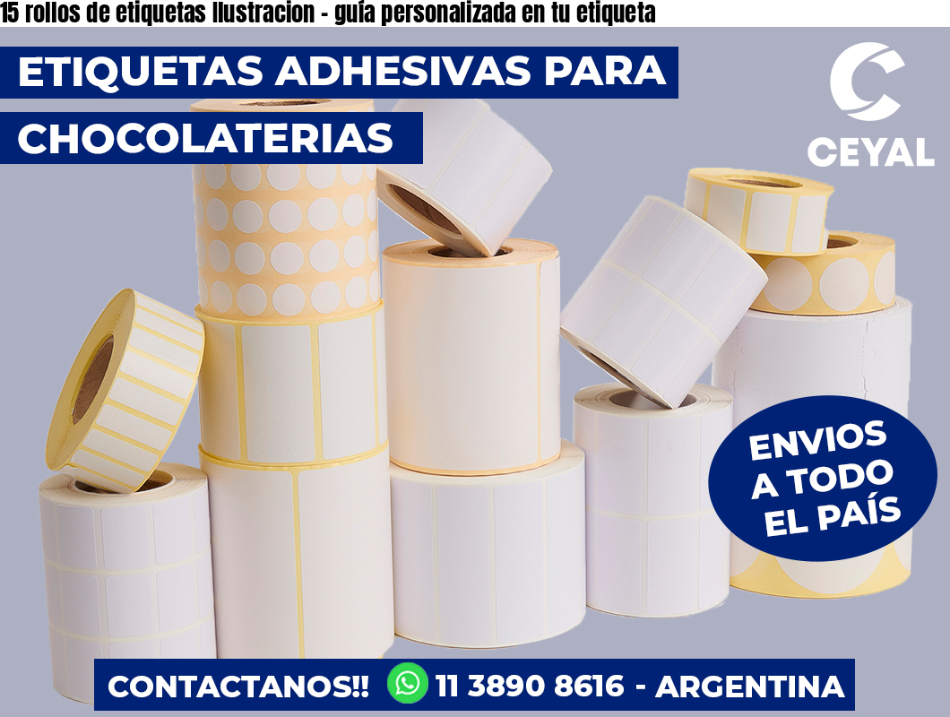 15 rollos de etiquetas Ilustracion – guía personalizada en tu etiqueta