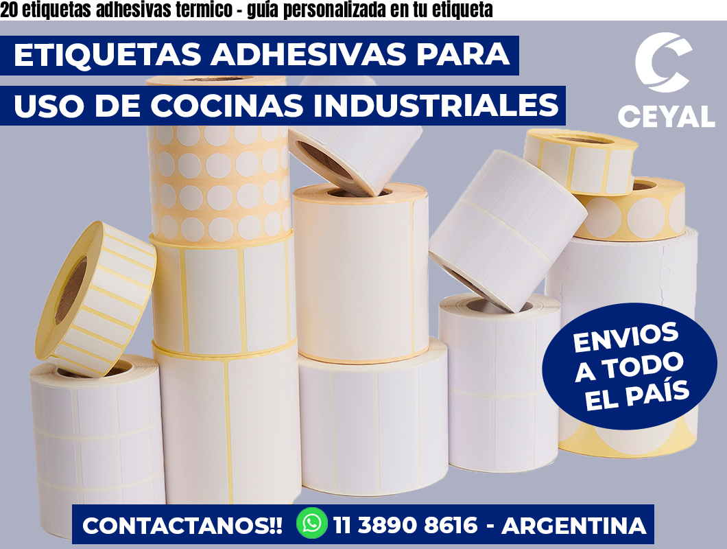 20 etiquetas adhesivas termico - guía personalizada en tu etiqueta