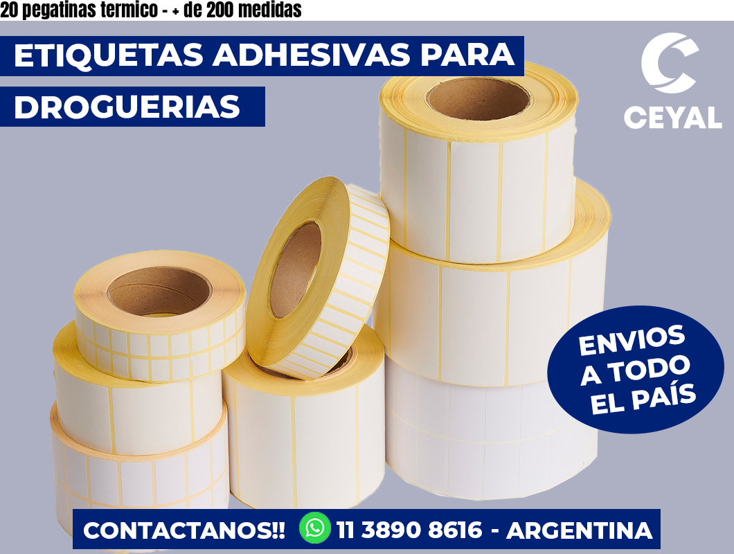 20 pegatinas termico - + de 200 medidas