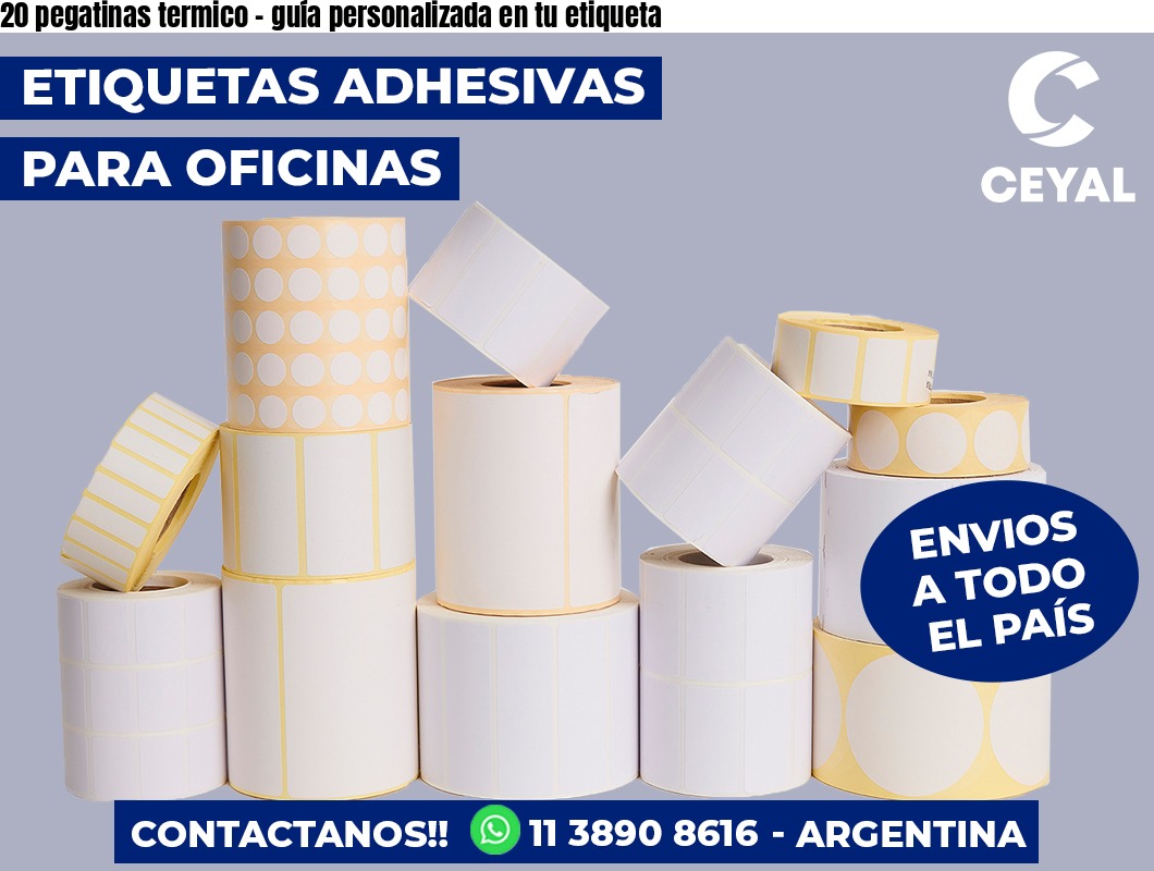 20 pegatinas termico - guía personalizada en tu etiqueta