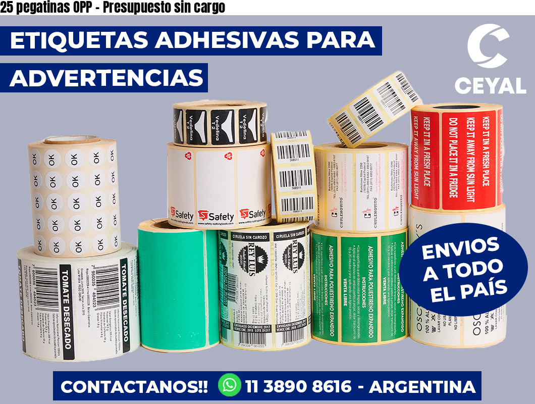 25 pegatinas OPP – Presupuesto sin cargo