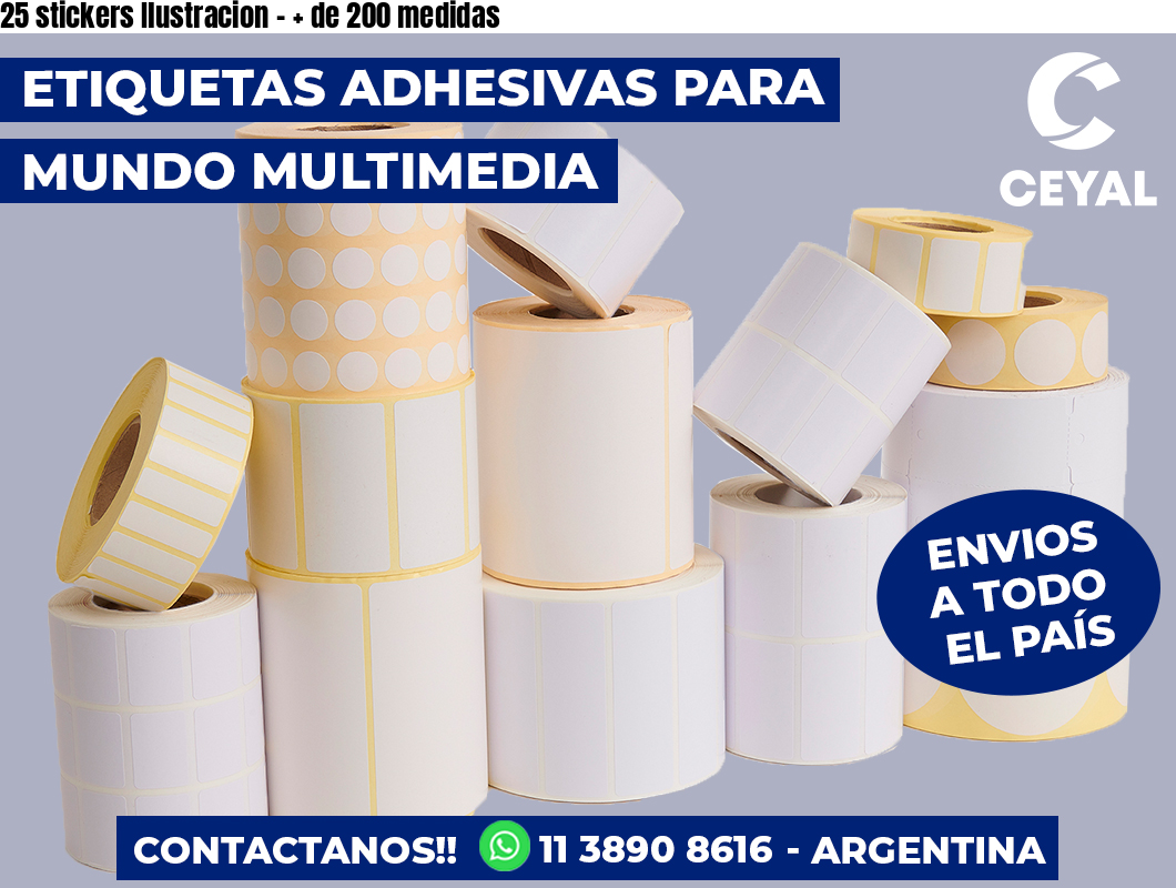 25 stickers Ilustracion – + de 200 medidas
