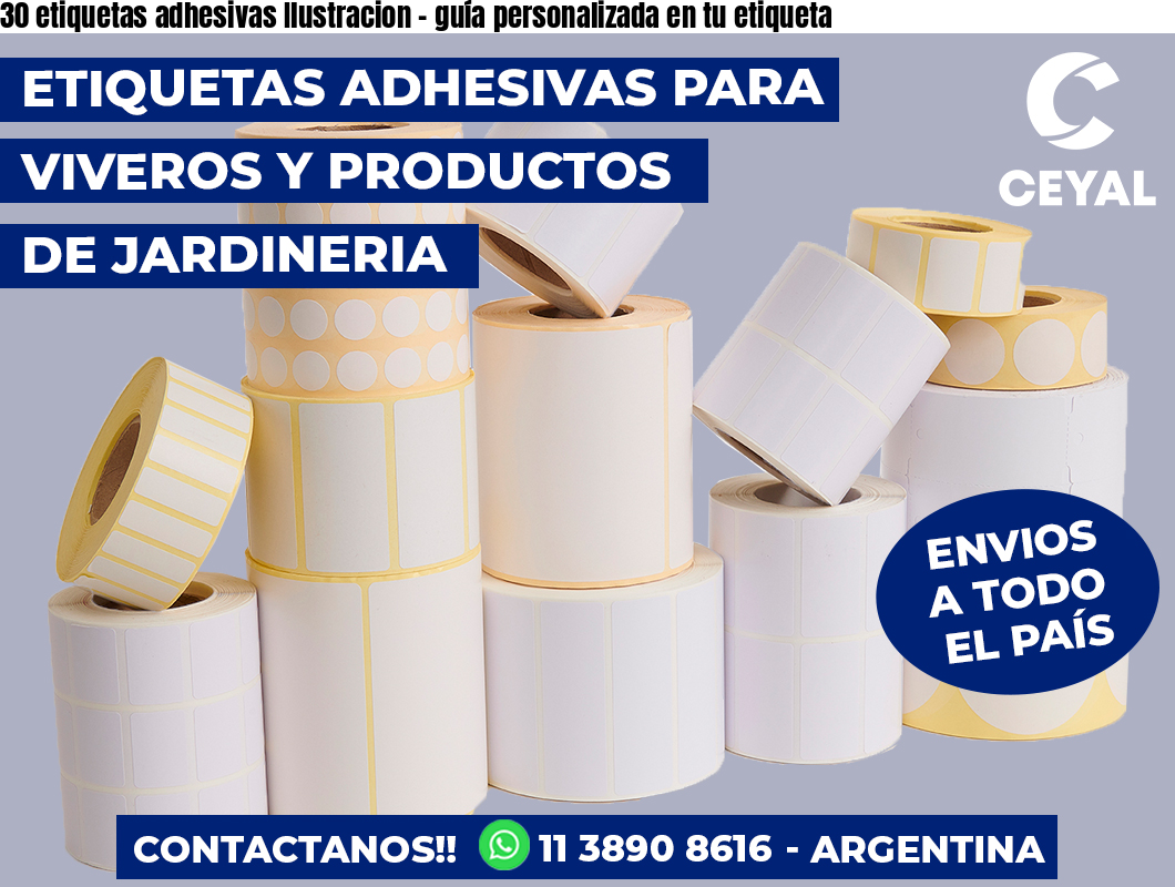 30 etiquetas adhesivas Ilustracion - guía personalizada en tu etiqueta