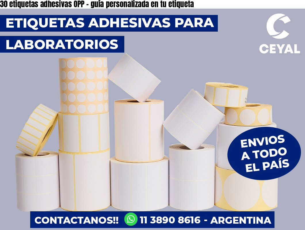 30 etiquetas adhesivas OPP - guía personalizada en tu etiqueta