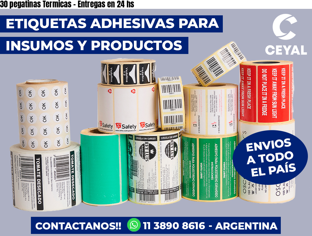 30 pegatinas Termicas - Entregas en 24 hs