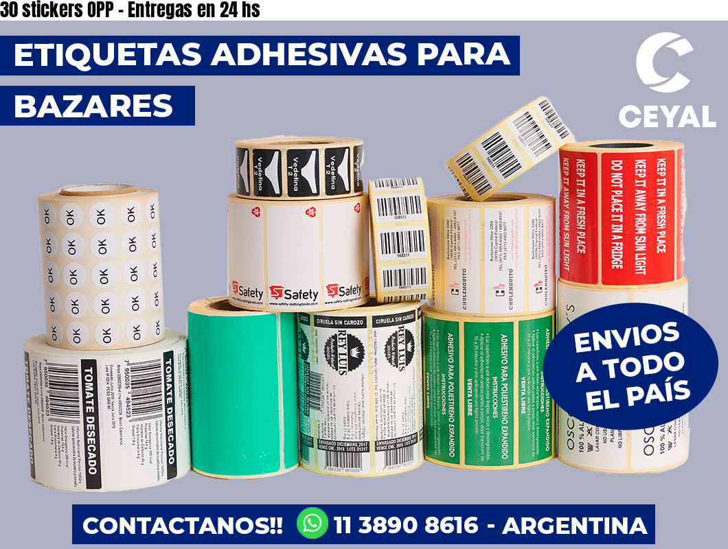 30 stickers OPP – Entregas en 24 hs