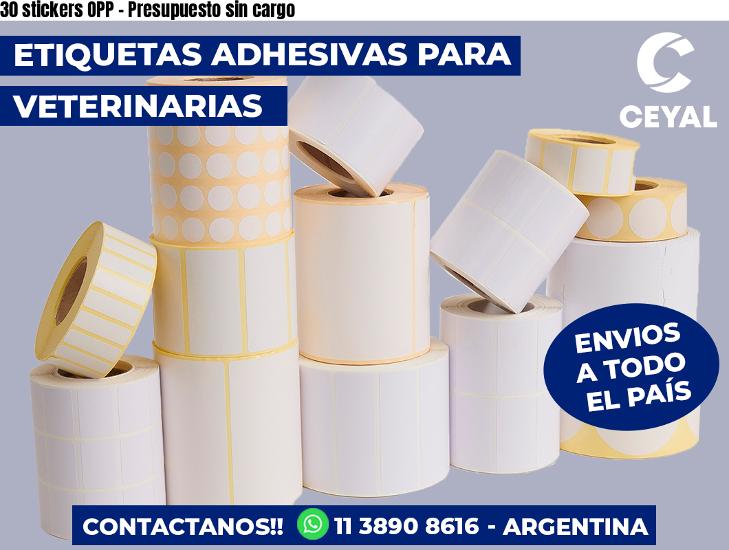 30 stickers OPP - Presupuesto sin cargo
