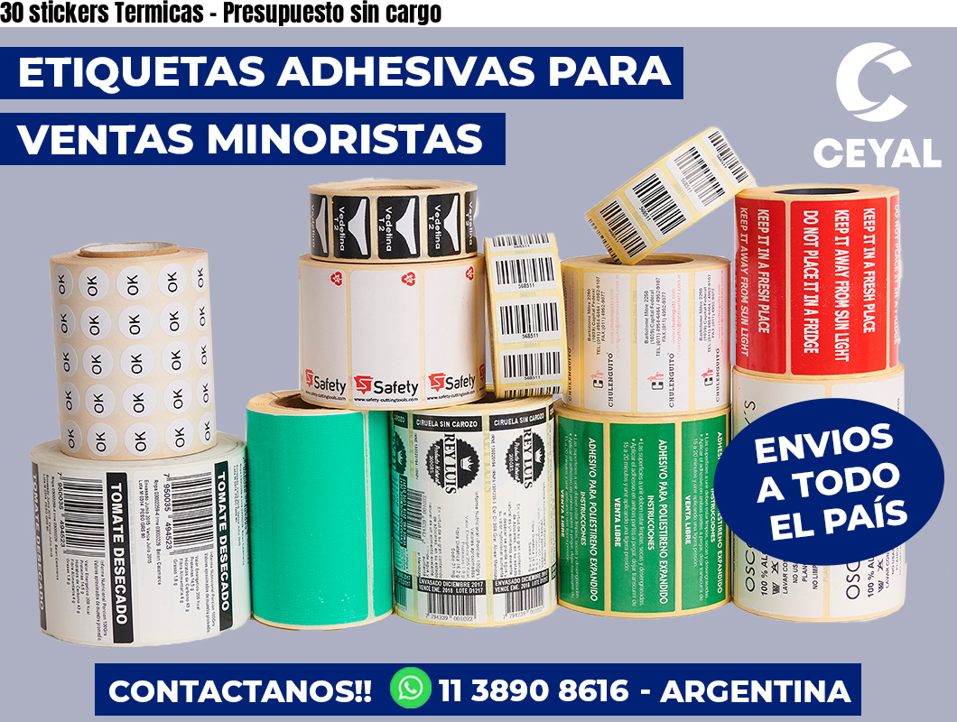 30 stickers Termicas - Presupuesto sin cargo
