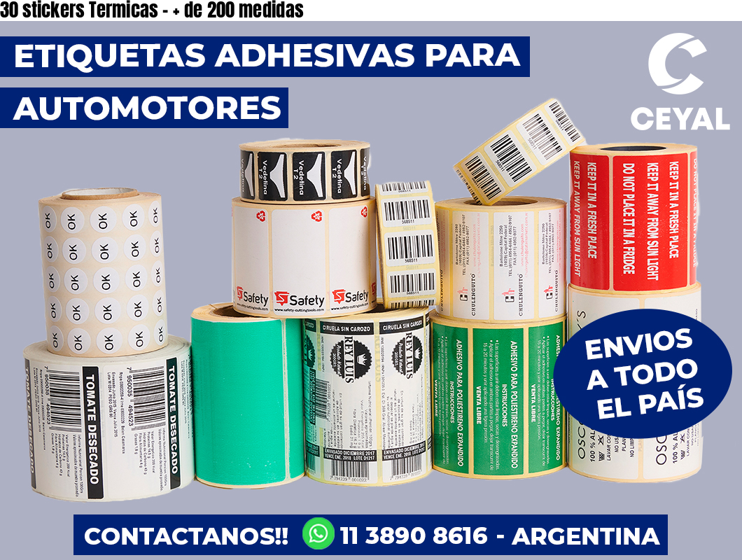 30 stickers Termicas - + de 200 medidas