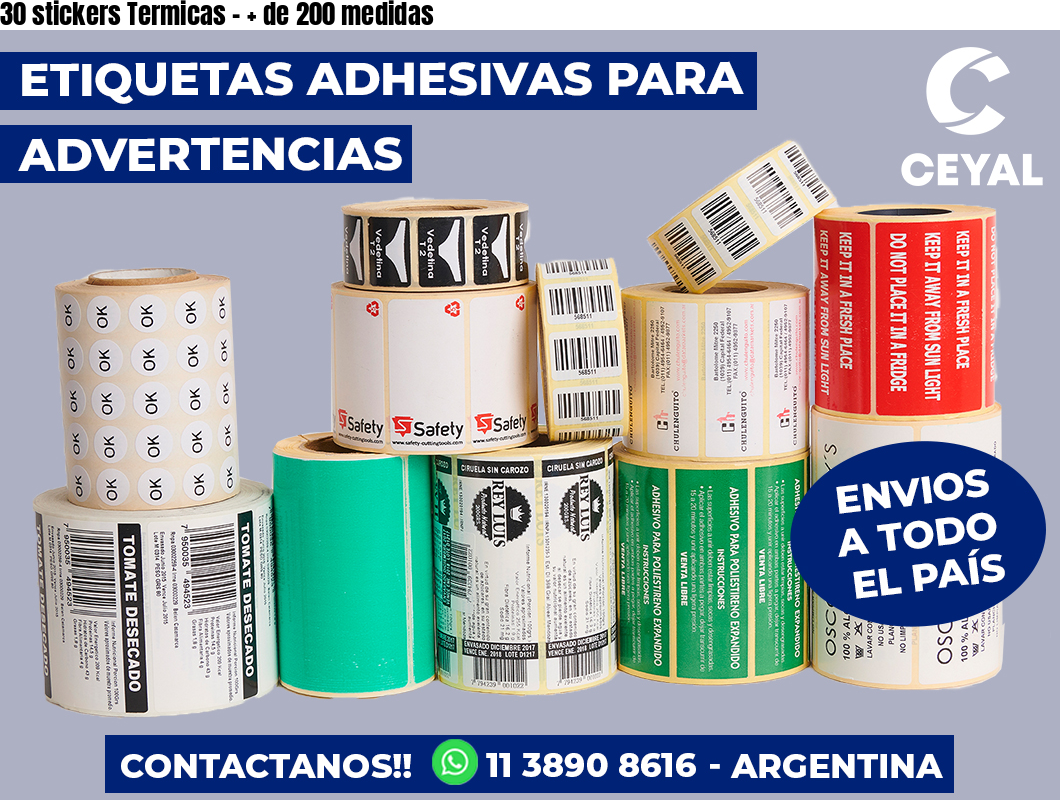 30 stickers Termicas – + de 200 medidas