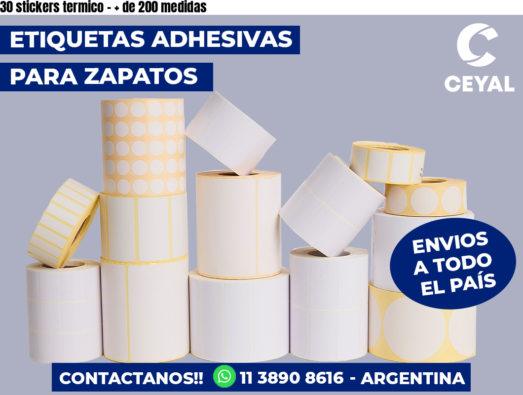 30 stickers termico - + de 200 medidas