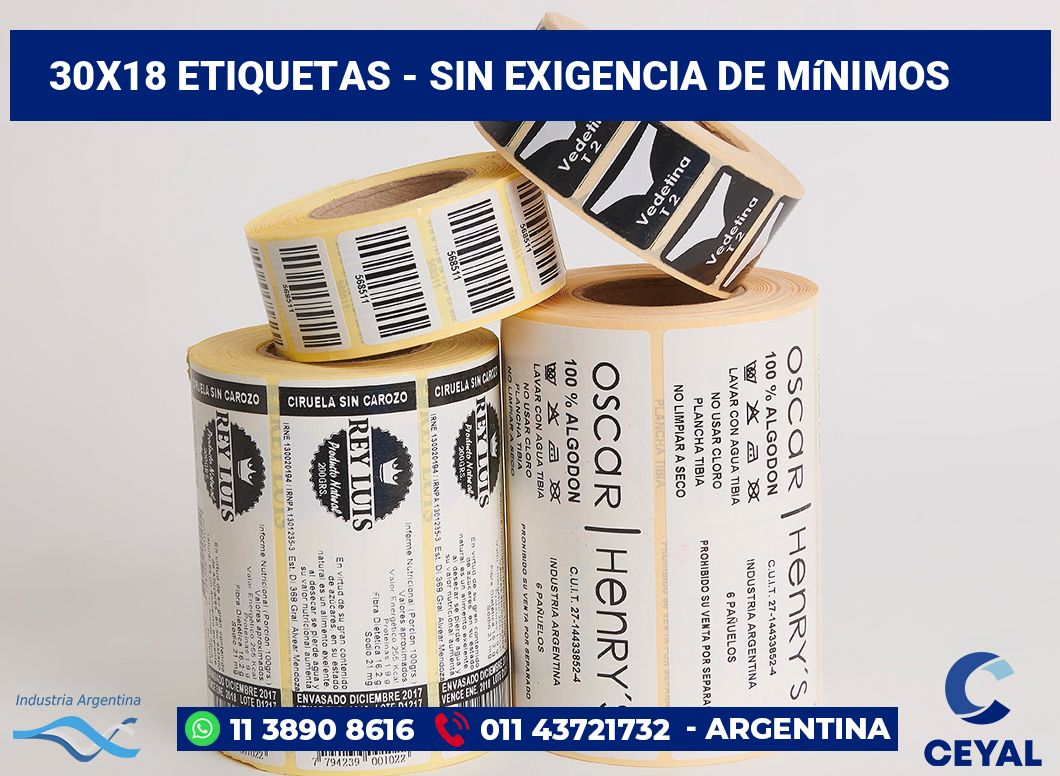 30×18 Etiquetas
