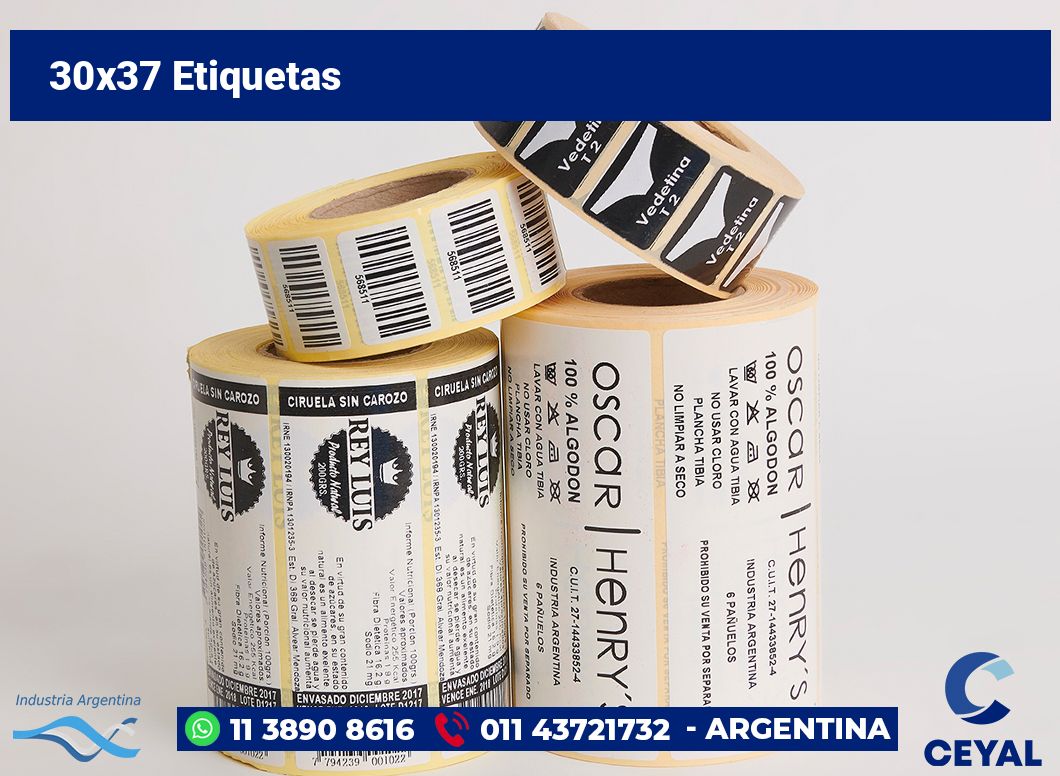 30×37 Etiquetas