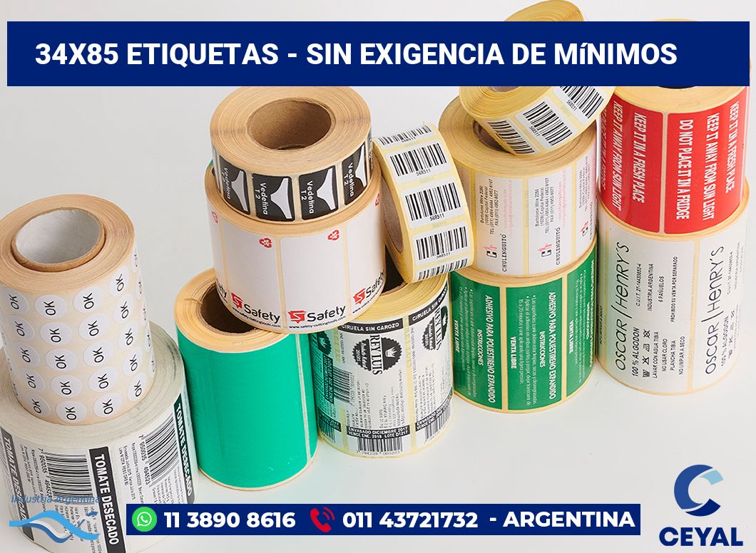 34×85 Etiquetas