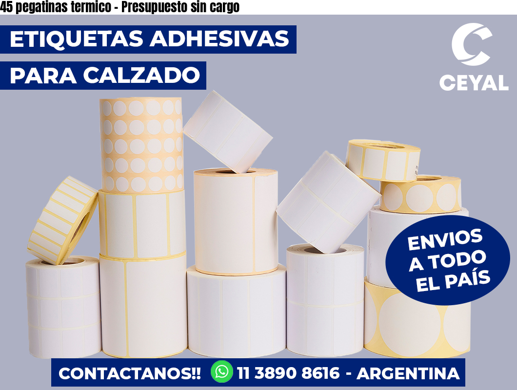 45 pegatinas termico - Presupuesto sin cargo