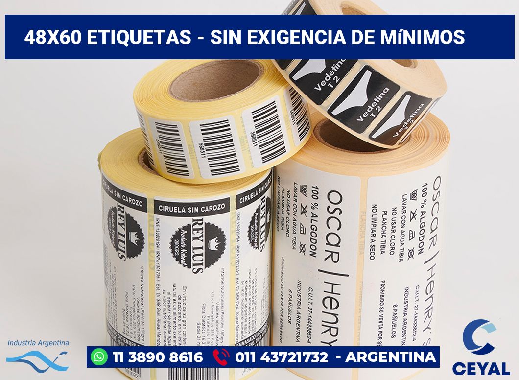 48×60 Etiquetas