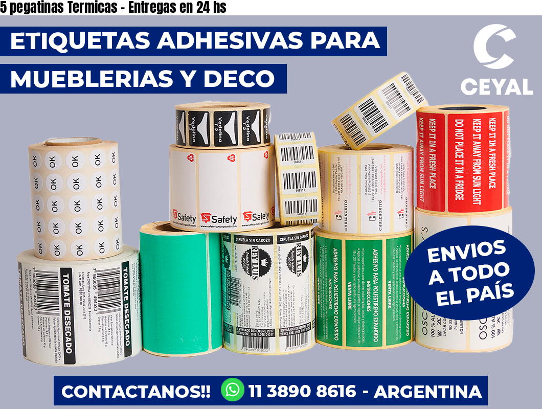 5 pegatinas Termicas - Entregas en 24 hs