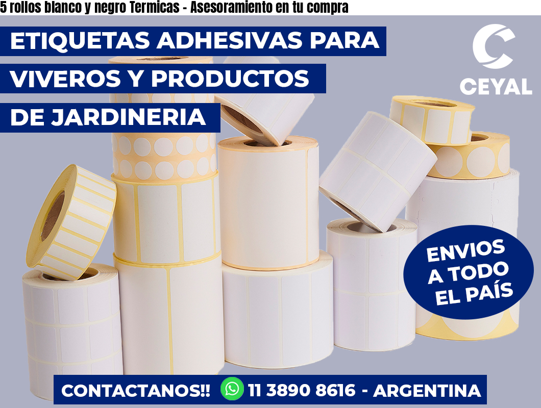 5 rollos blanco y negro Termicas - Asesoramiento en tu compra