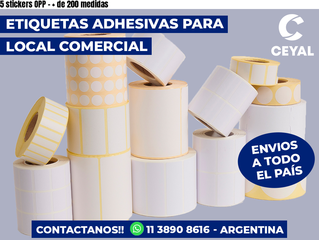 5 stickers OPP - + de 200 medidas