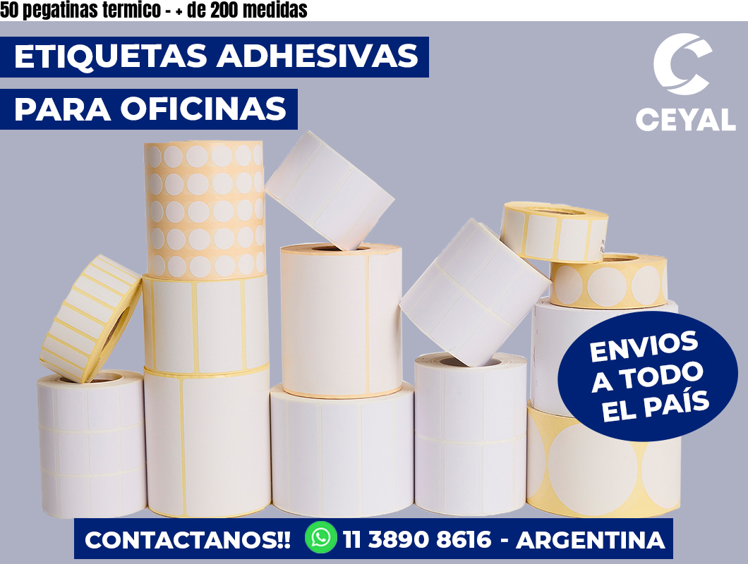 50 pegatinas termico - + de 200 medidas
