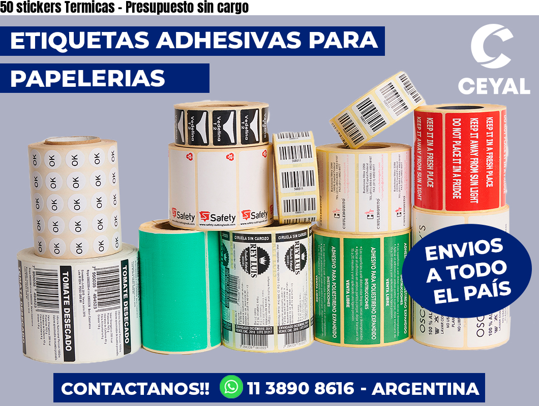 50 stickers Termicas - Presupuesto sin cargo