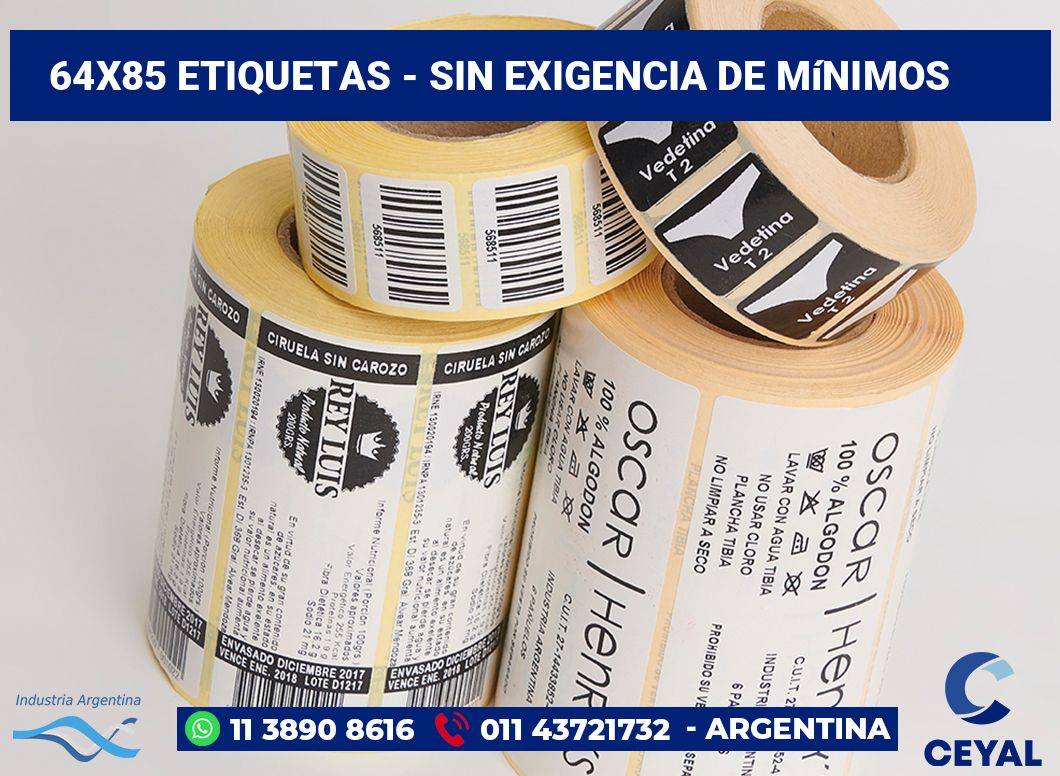 64x85 Etiquetas