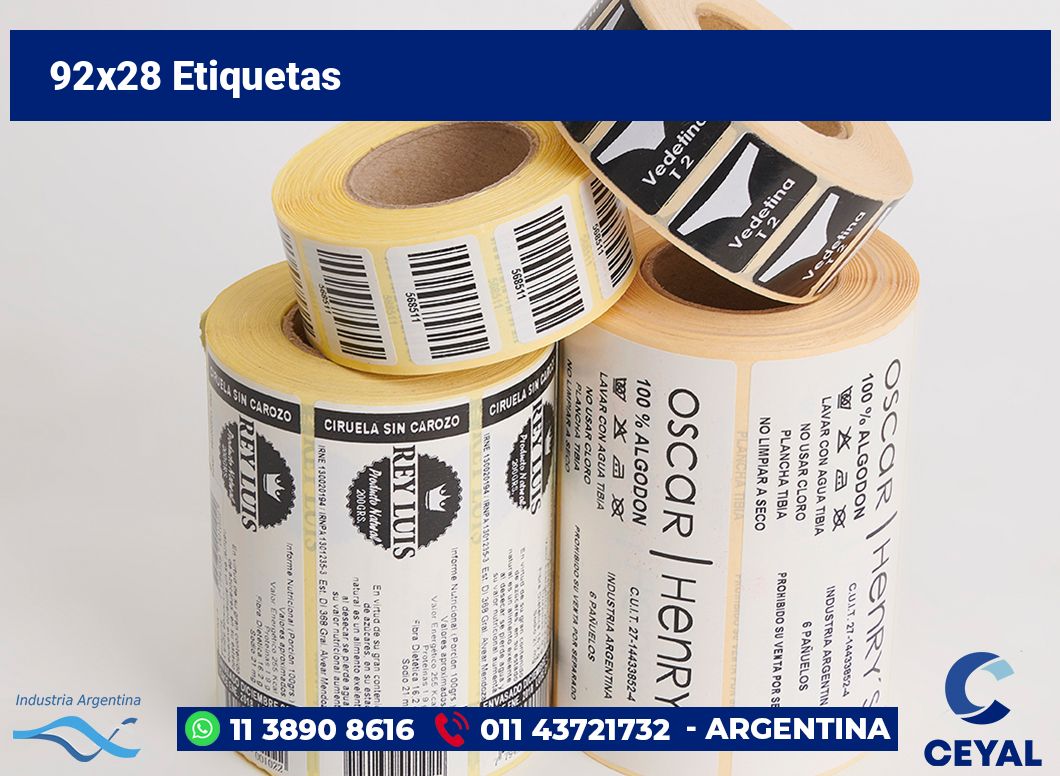 92×28 Etiquetas