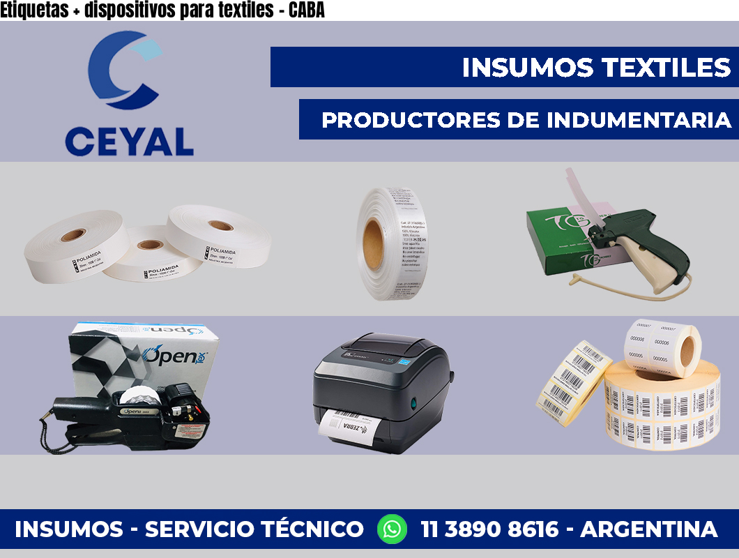 Etiquetas + dispositivos para textiles – CABA