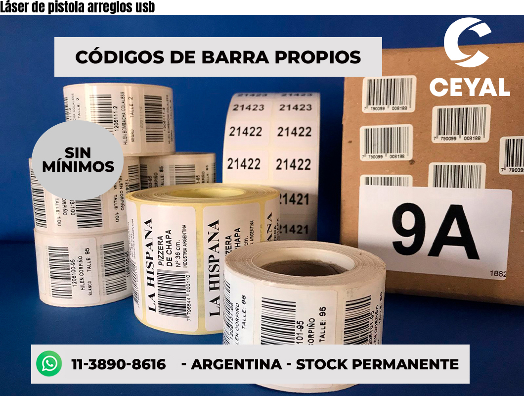 Láser de pistola arreglos usb