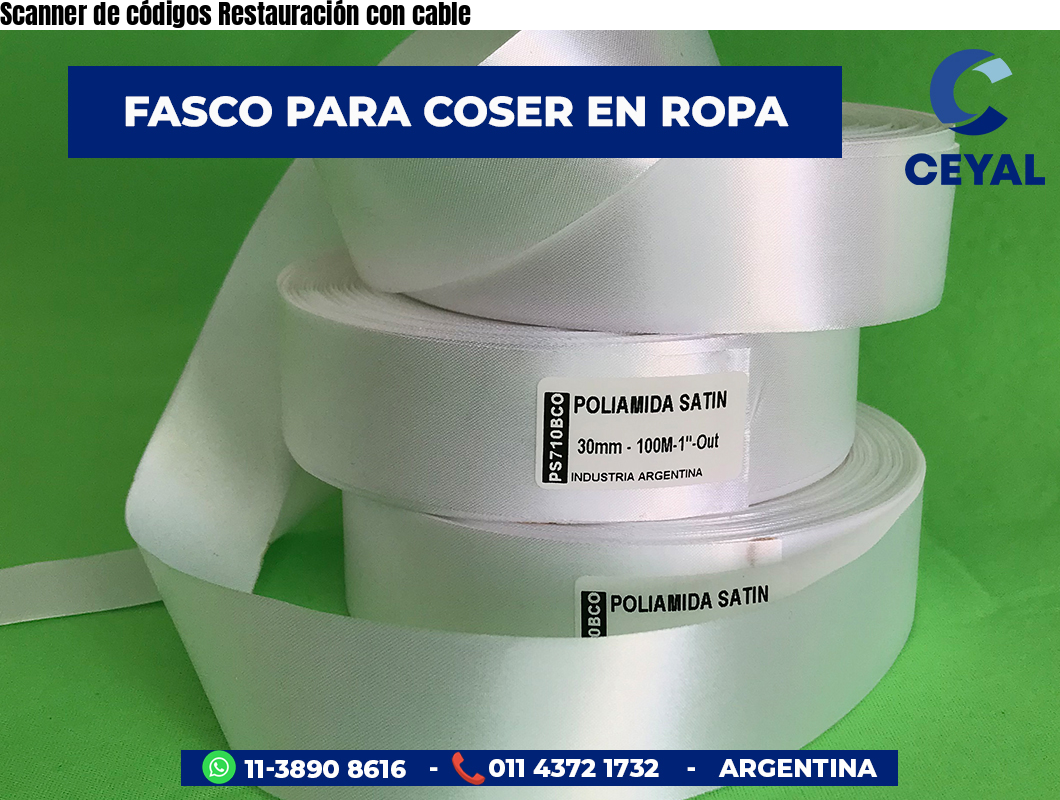 Scanner de códigos Restauración con cable