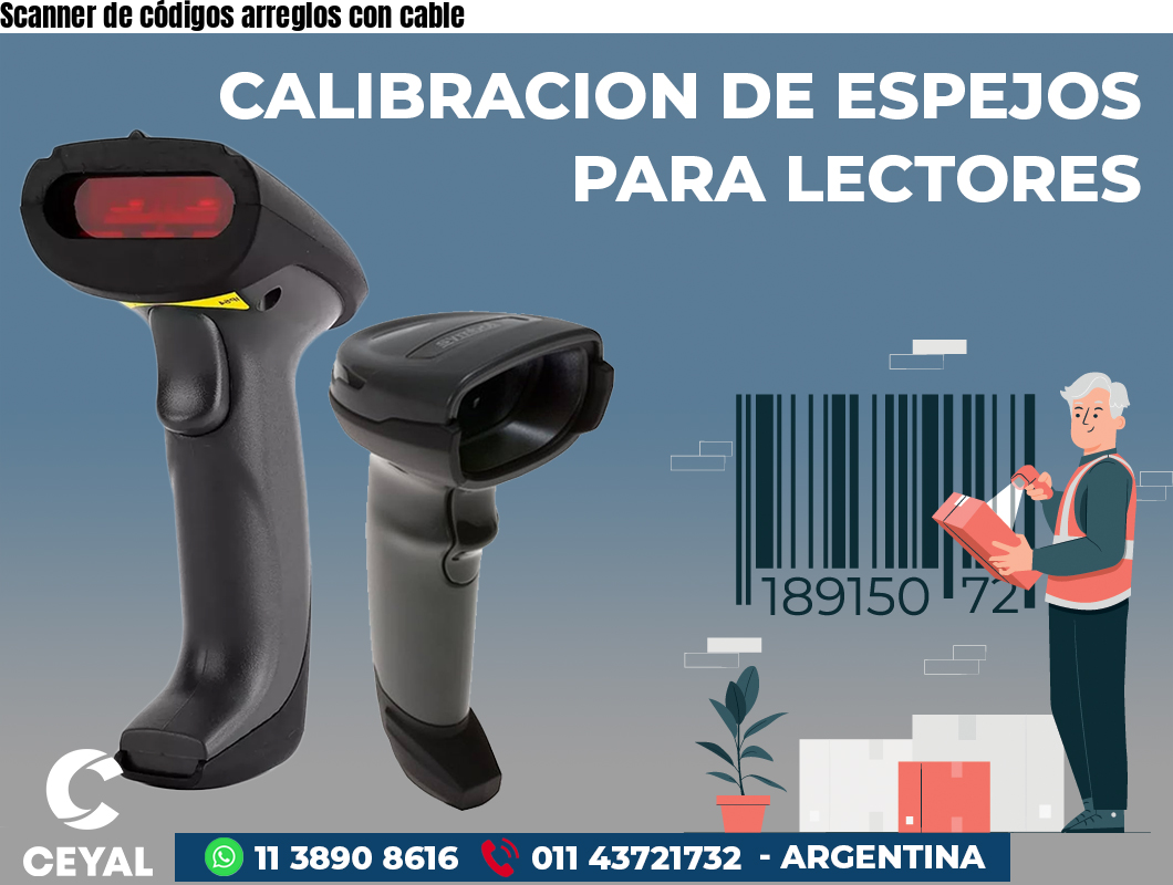 Scanner de códigos arreglos con cable