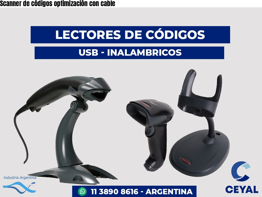 Scanner de códigos optimización con cable
