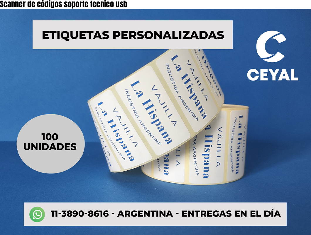 Scanner de códigos soporte tecnico usb