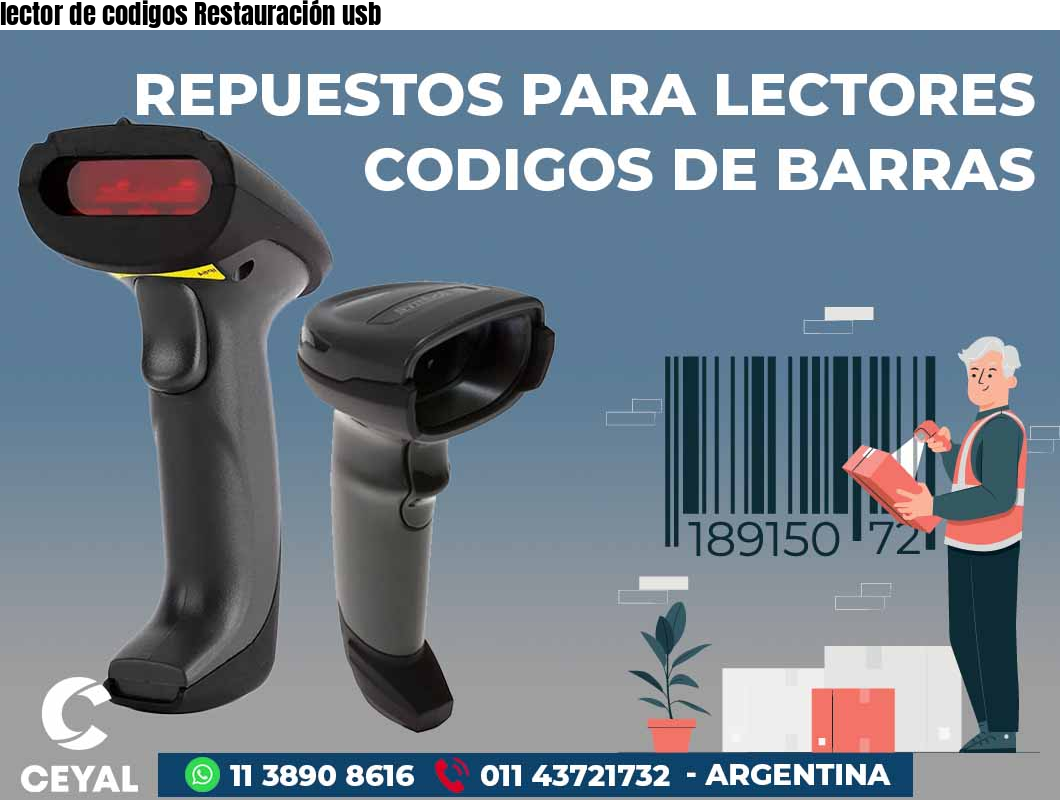 lector de codigos Restauración usb