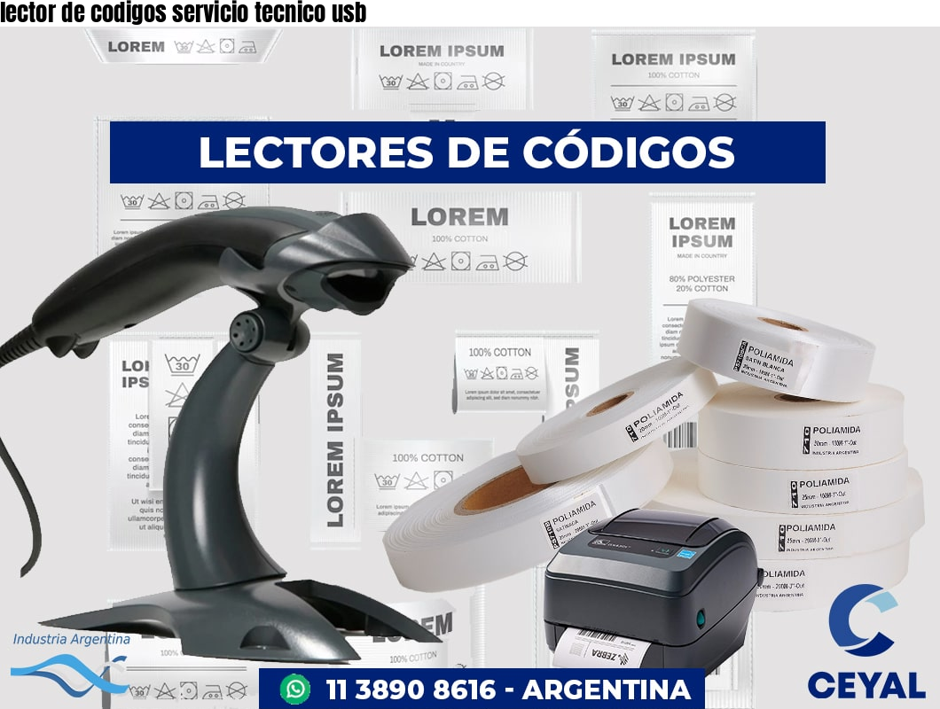 lector de codigos servicio tecnico usb